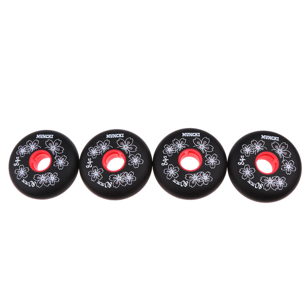 Durable 4 Pcs Inline Roller Hockey Fitness Skate Replacement Wheel 84A 72/7680mm for Kids Ice Hockey Skating Board Accessories