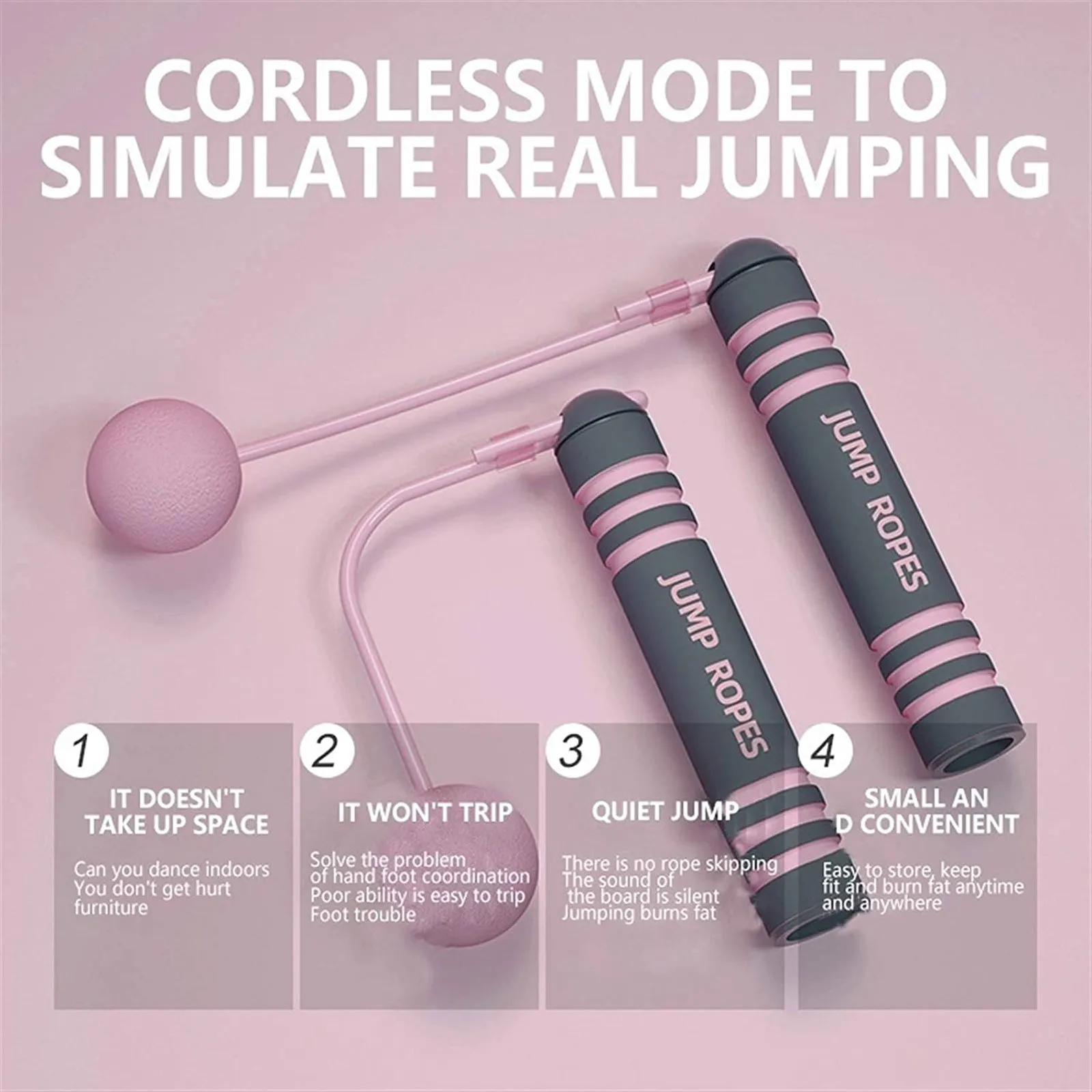 Cordless Jump Ropes Electronic Digital Skip Rope Calorie Consumption Professional Fitness Body Building Exercise Jumping Rope#Y1