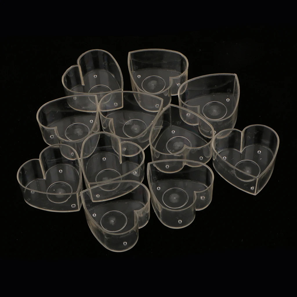 10x Romantic Tealight Making Circle Shape Wax Containers Candle Mold Tealight Cups Plastic Candle Molds Making