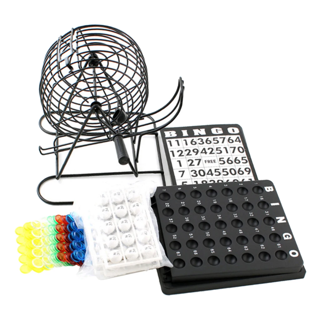 Bingo Lottery Cage Table Machine Friends Game Tools for Fun Toy Set 75 Balls
