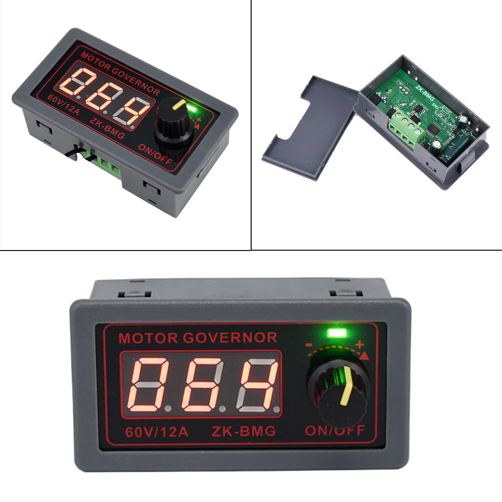 PWM Pulse Width DC Motor Speed Governor LED Dimming 9-60V/12A 500W Digital Display Decoding Encoder Modulation Switch Instrument