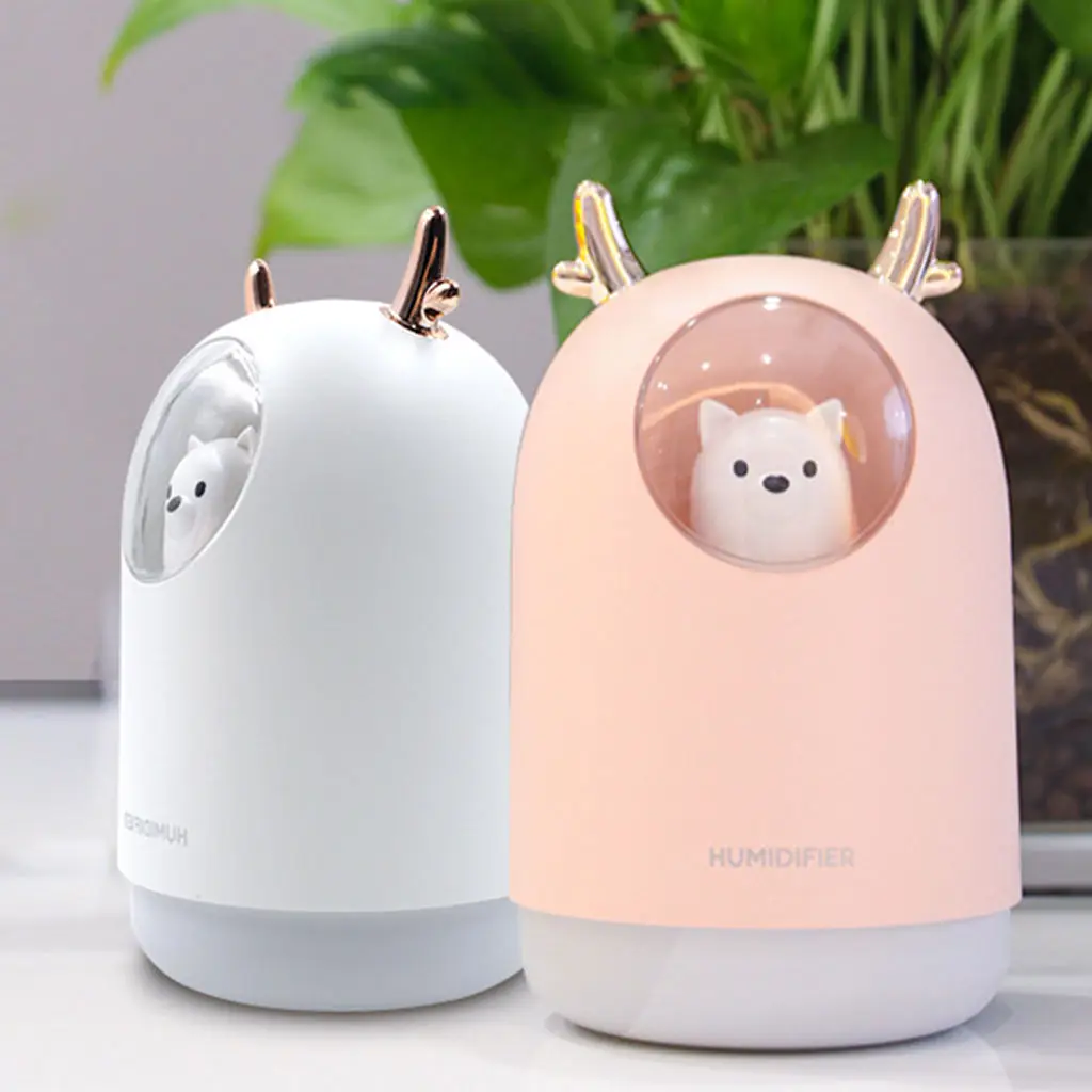 Home Appliances USB Humidifier 300ml Cute Pet Ultrasonic Cool Mist Aroma Air Oil Diffuser Romantic Color LED Lamp Humidificador