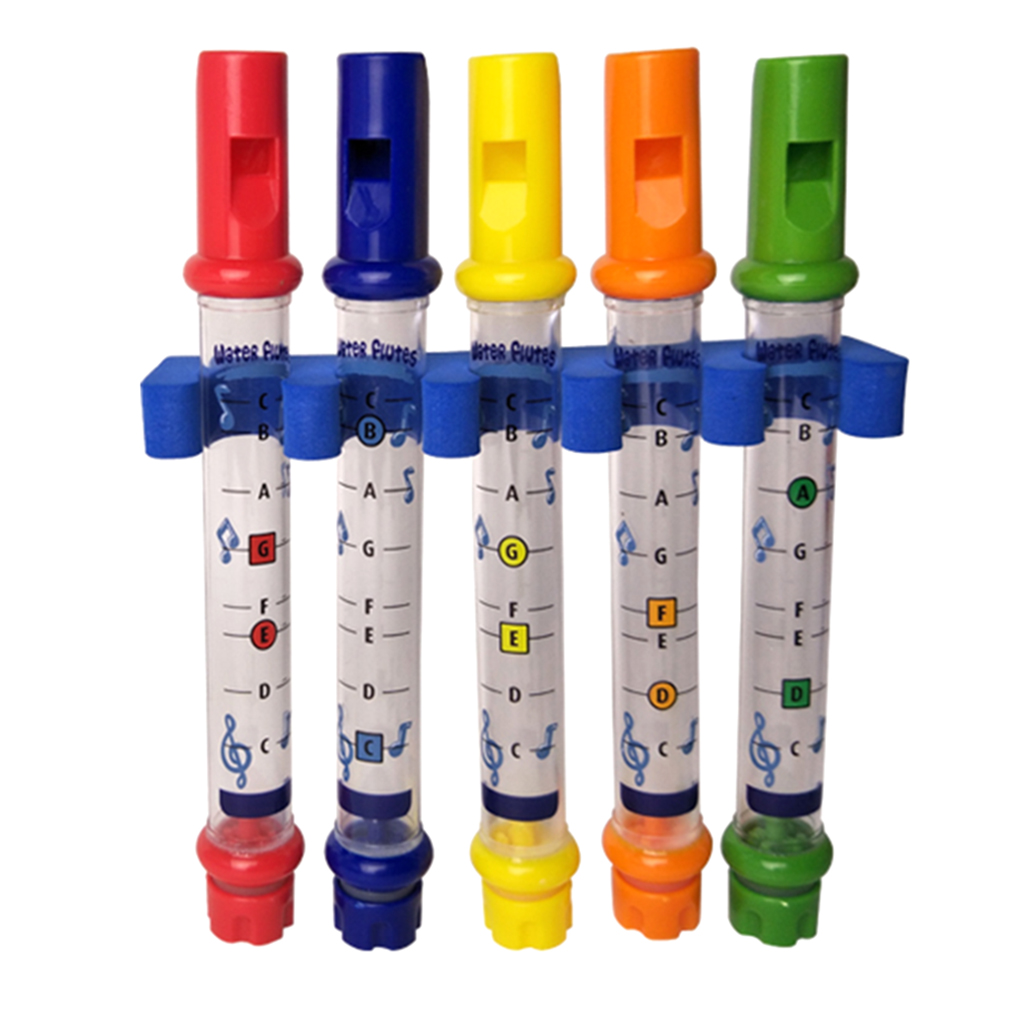 Set of 5pcs Kids Bath Toys Water Flutes Tub Tunes Whistles Music Toys Early Development Musical Instrument