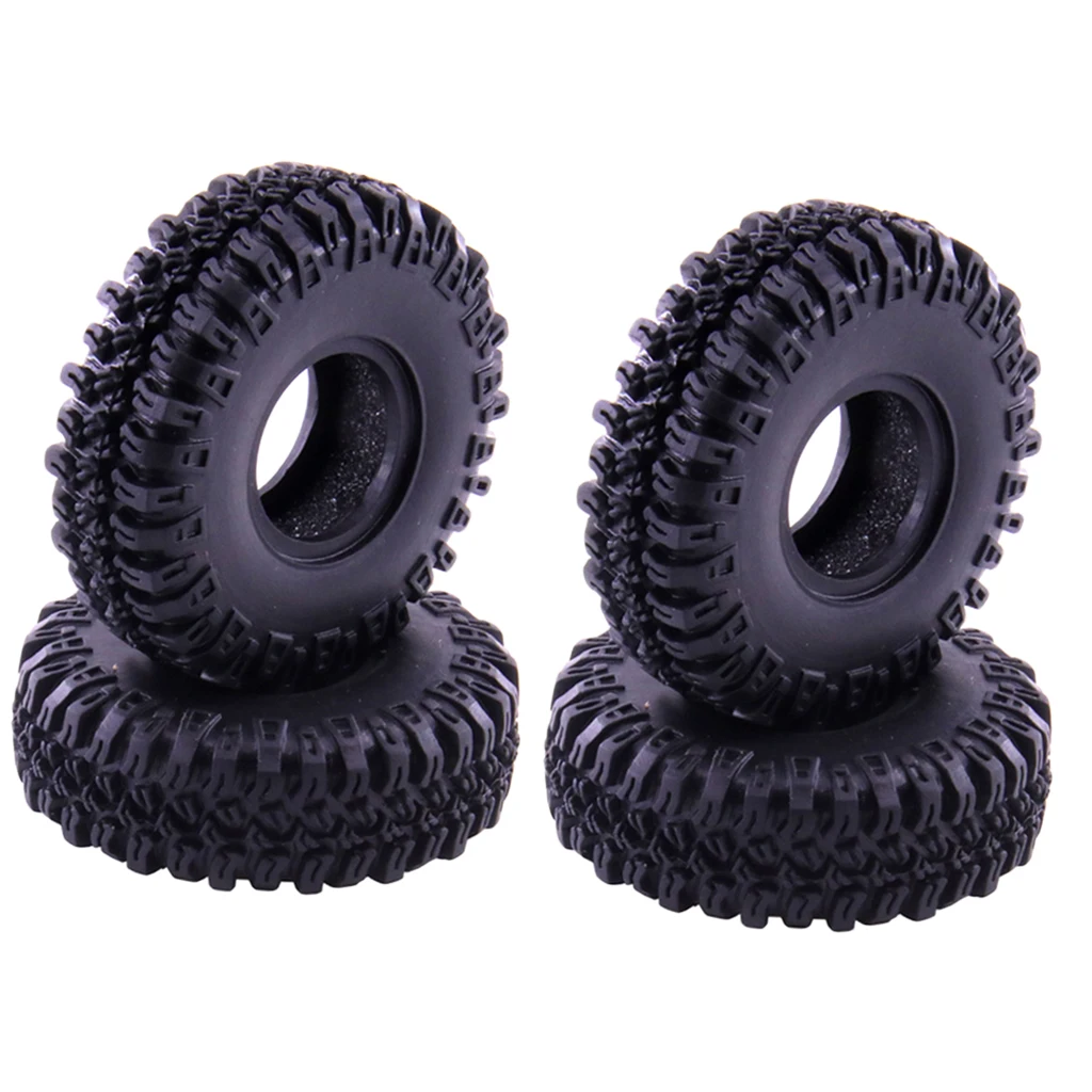 4Pieces Rubber Beadlock Wheel Hub Rim Upgrade Accessories for Axial SCX24 90081 C10 RC 1/24 RC Car Modified Accessory Spare Part
