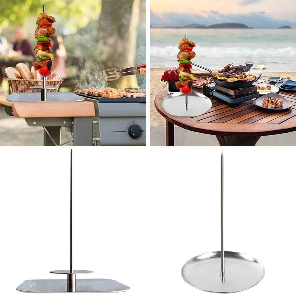 Vertical Brazilian Barbecue Skewer Stand Stainless Steel Removable Al Pastor Stick Gyro Spit Shawarma Stand Hack Grill