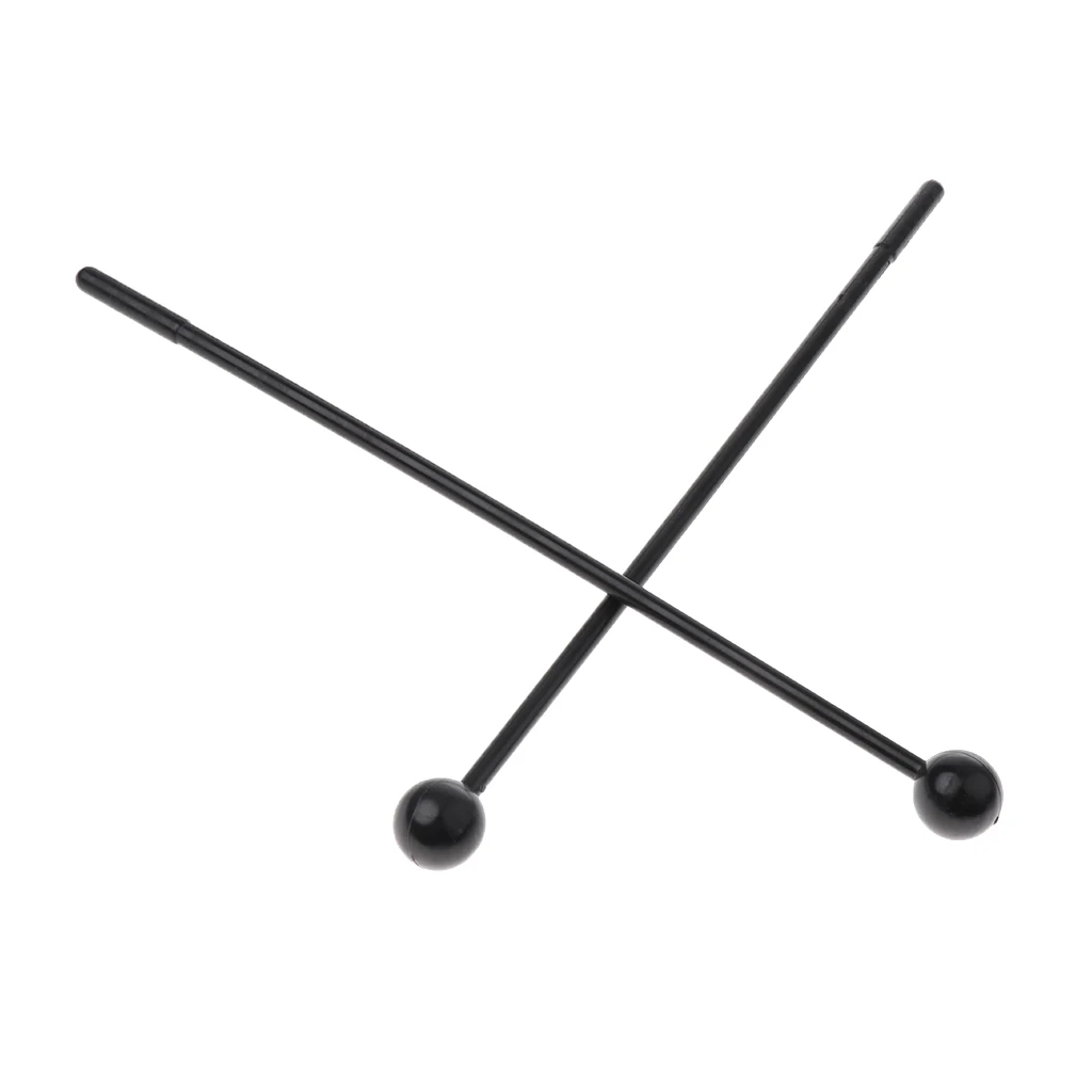 2Pcs Plastic Percussion Mallets Sticks for Bell Xylophone Mbira Black 