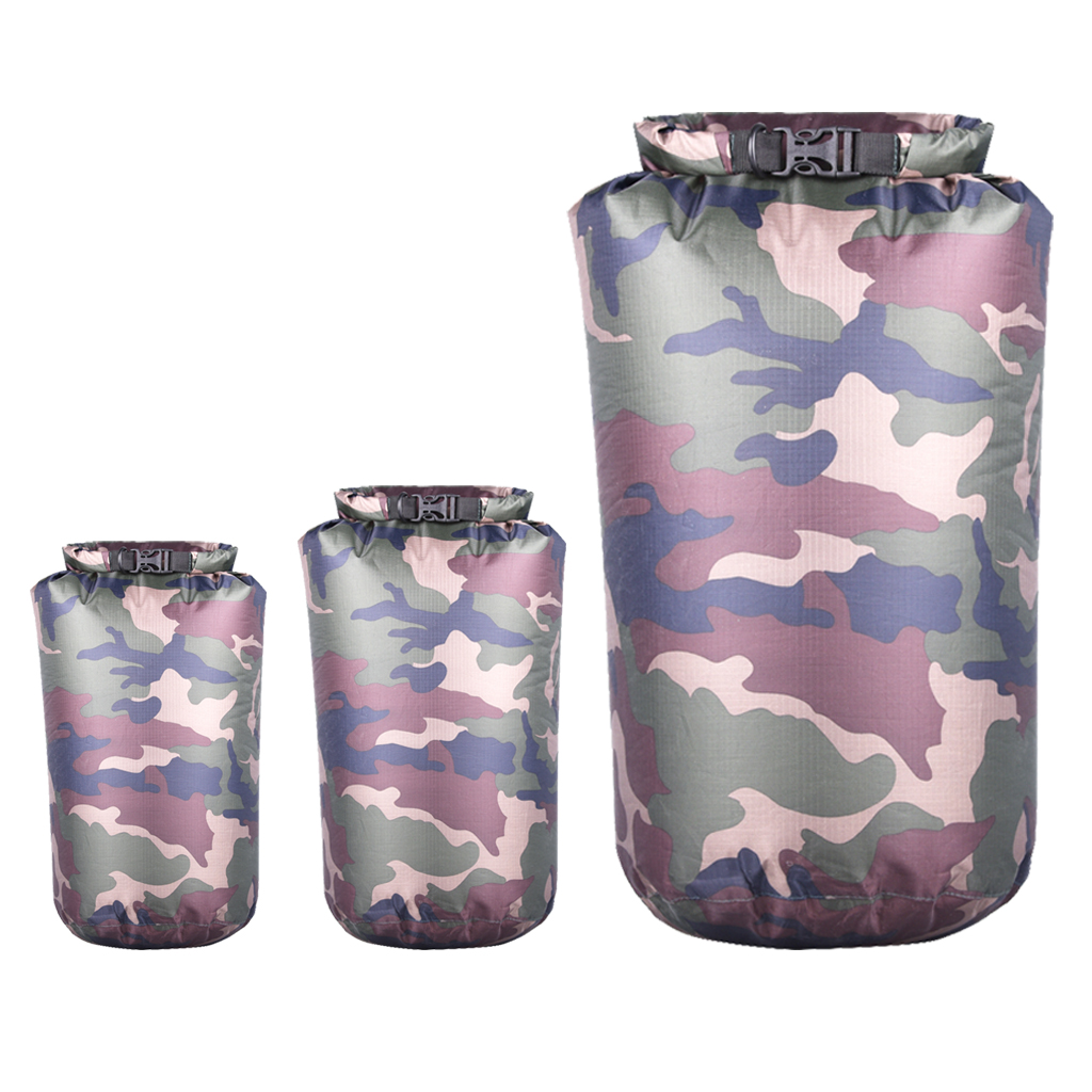 Waterproof Dry Bags Storage Bag for Canoe, Kayak, Rafting, Floating Green Camouflage