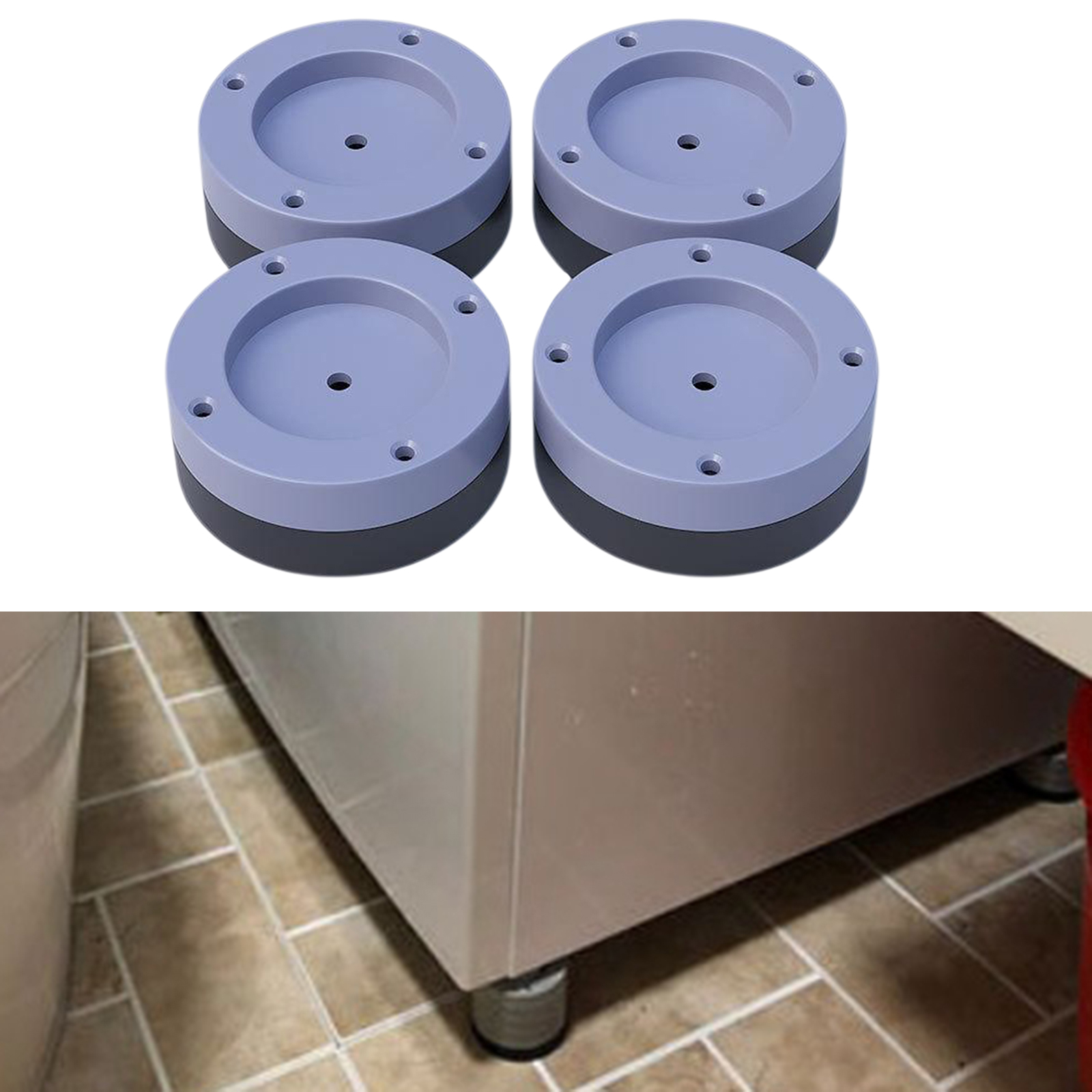 4 Pieces Anti Vibration Mat Shock Mute Pads for Washer & Dryer Refrigerators