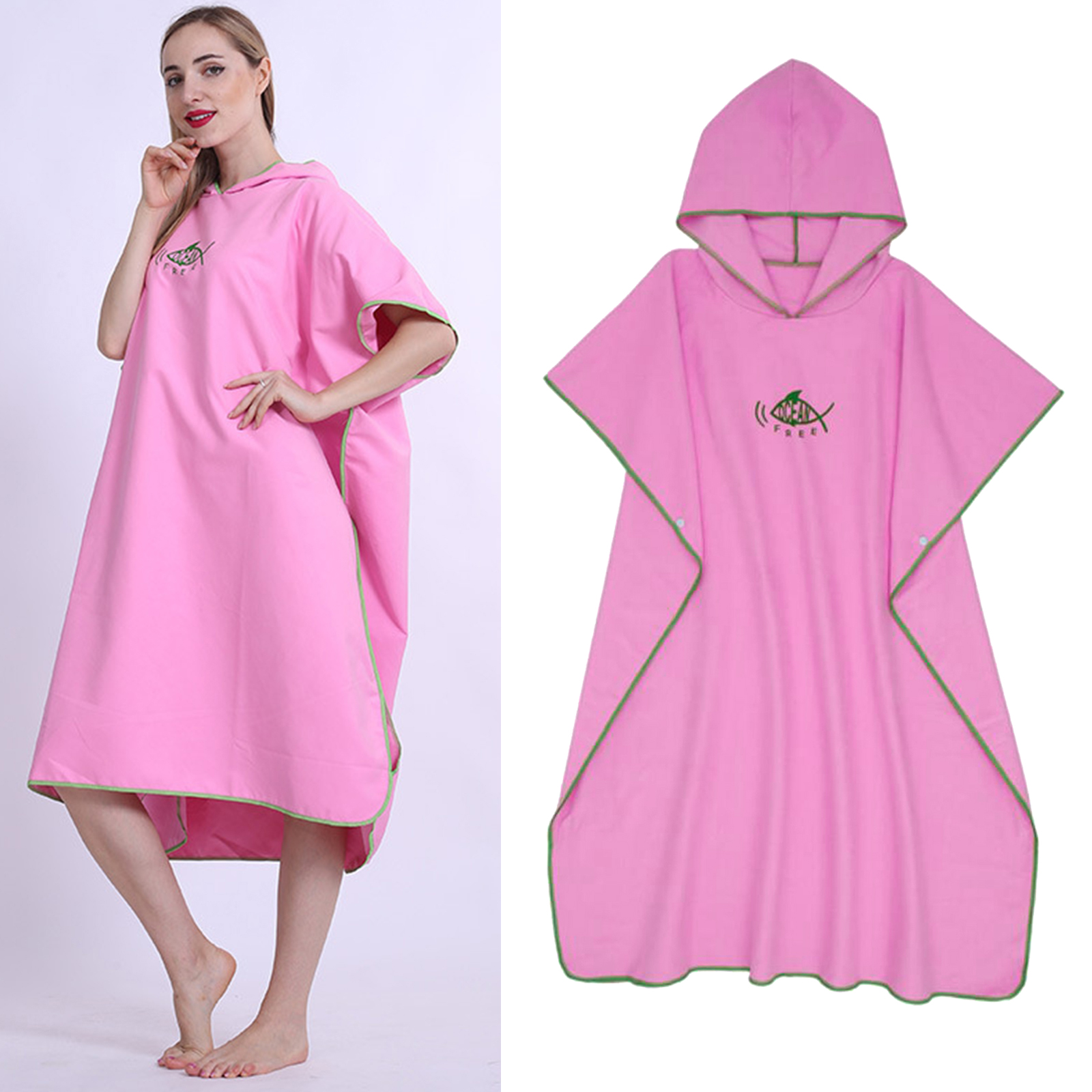 Soft Surf Poncho Adults Skin-friendly Quick-Drying Changing Robe Swimmer Beach Cloak Swimming Cape for Women Men