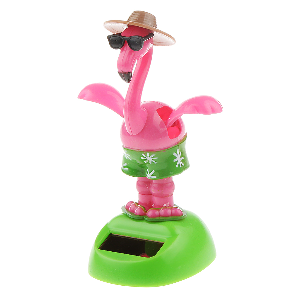 Solar Power Flapping Wing Swan Doll Car Ornament Home Decor Toy Plastic