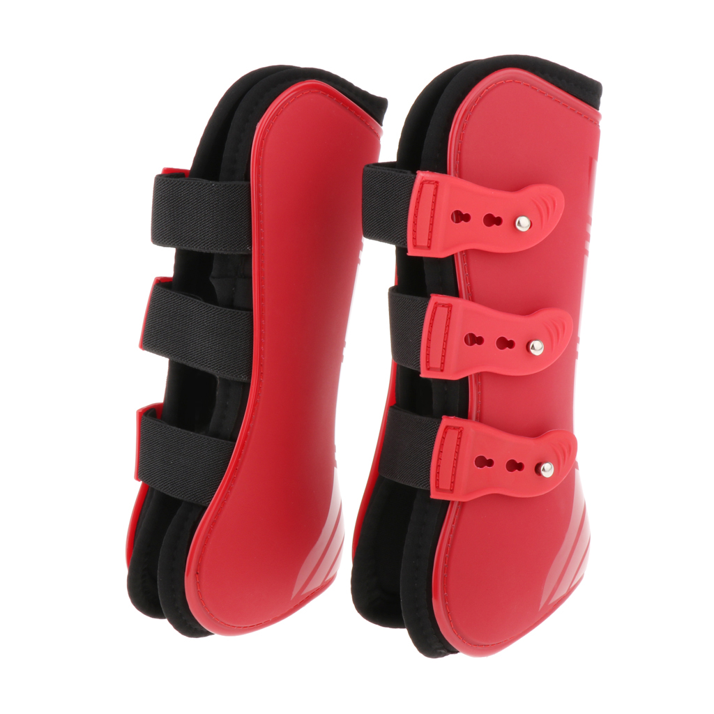 1 Pair Open Front Horse Exercise Jumping Boots, Tendon Leg Support Boots for Training, Riding, Eventing