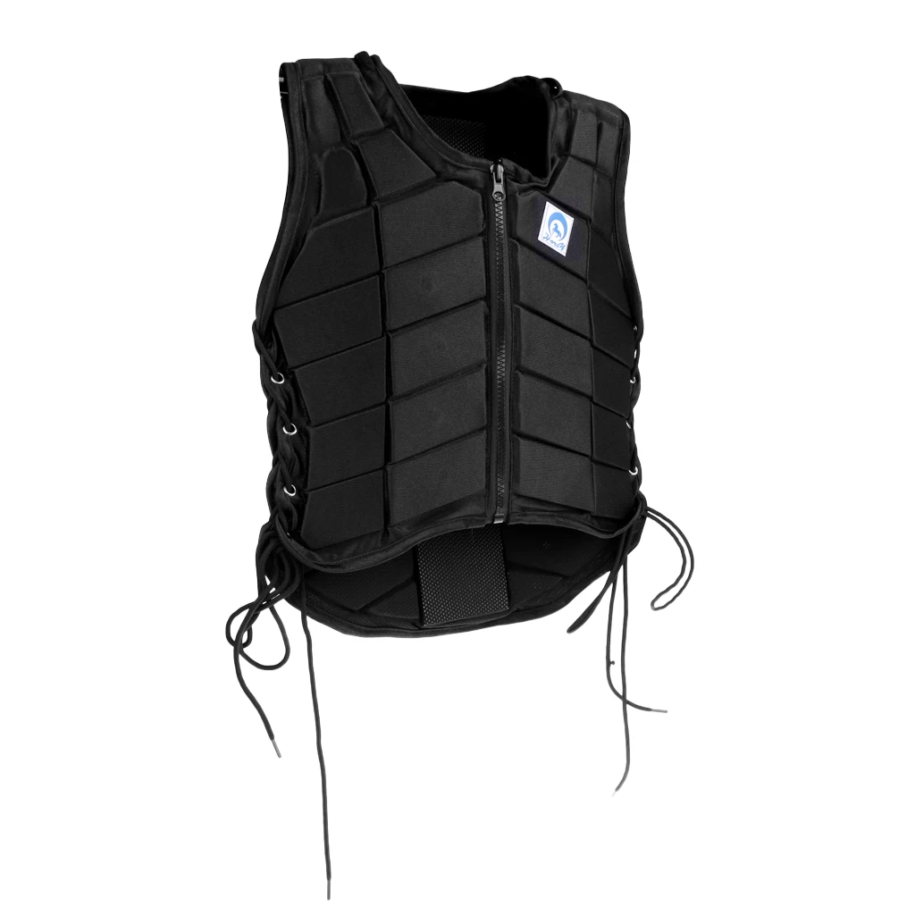 Horse Riding Vest, Zipper Safety Shock Absorption Waistcoat Body Protective Gear