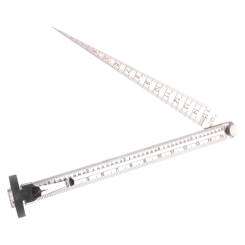 0-15mm Gap Ruler 0-150cm Straight Ruler Double Side Gap Gauge Set for Guitar