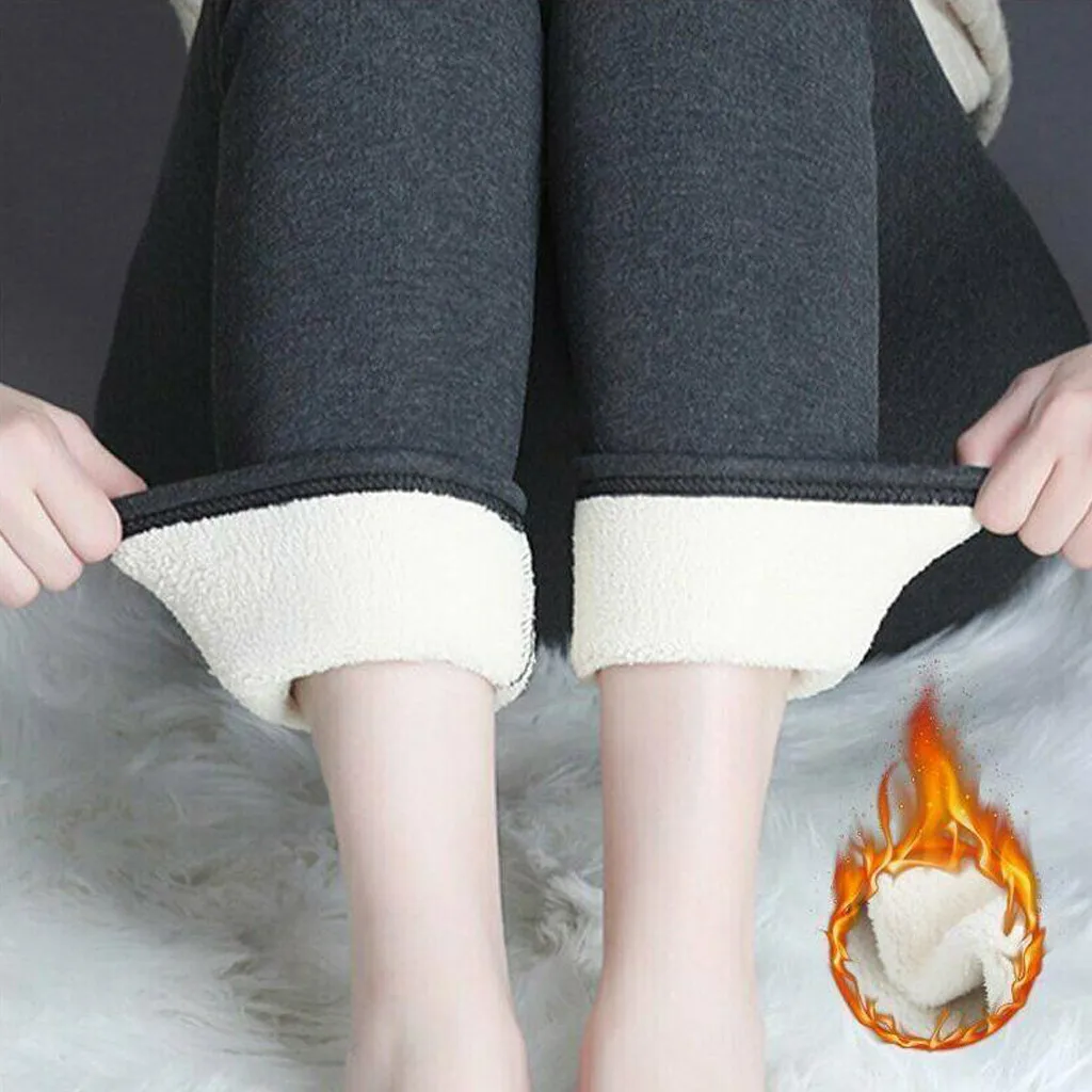 lululemon leggings Solid Warm Winter Tight Thick Velvet Wool Women Cashmere Pants Trousers Leggings Mujer Thick Warm Pants колготки женские ribbed leggings