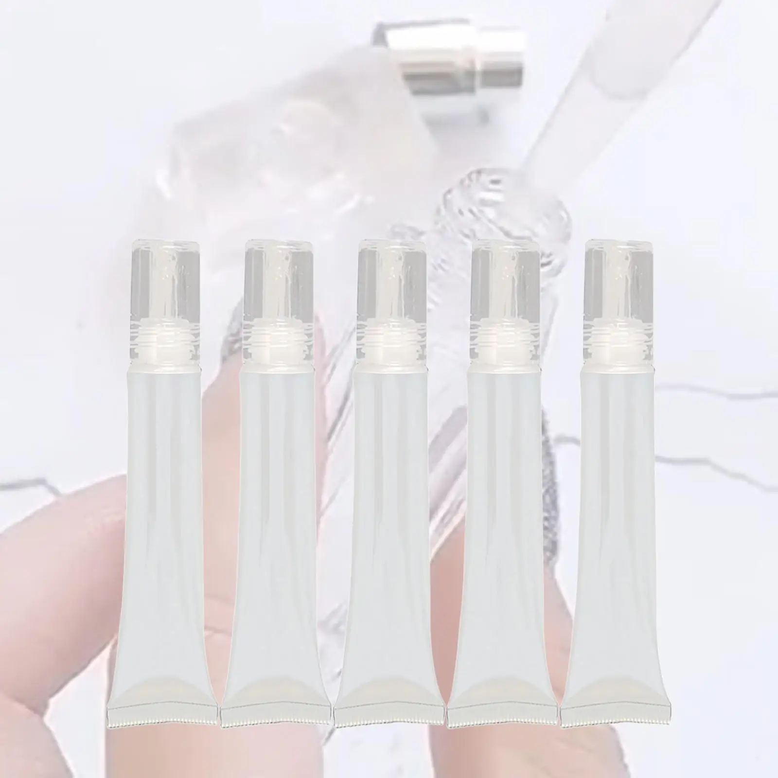 5x Cosmetic Soft Tubes Travel Packing Translucent Sample 20ml/0.7oz Reusable Container for Shampoo Lotion Lip Gloss Toothpaste
