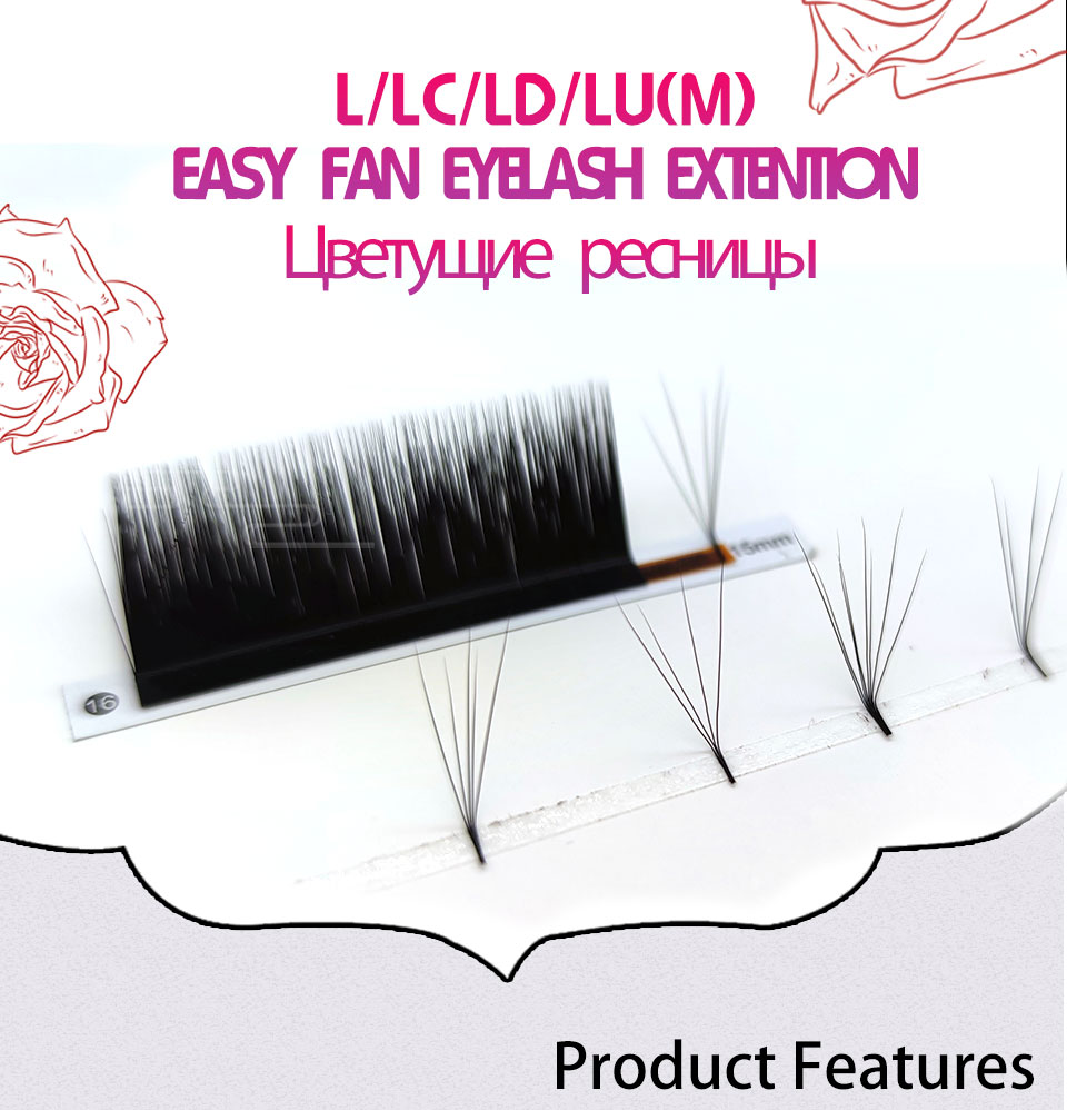 Best of L / LC / LD / M Curl Eyelashes Makeup Eyelash Extension Bloom Auto Fans Eyelash Easy Fanning Lashes Auto Fan Magnetic Camellia Beauty Reviews & Tips - Image 4