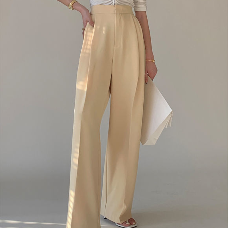 Designer Elegant Suit Pants Women Summer 2021 Slim Casual Korean Fashion Wide-legged Pants Solid High-waist Office Lady Clothing