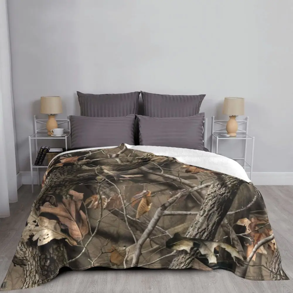 Cobertor camuflado árvore real, flanela militar, popular,