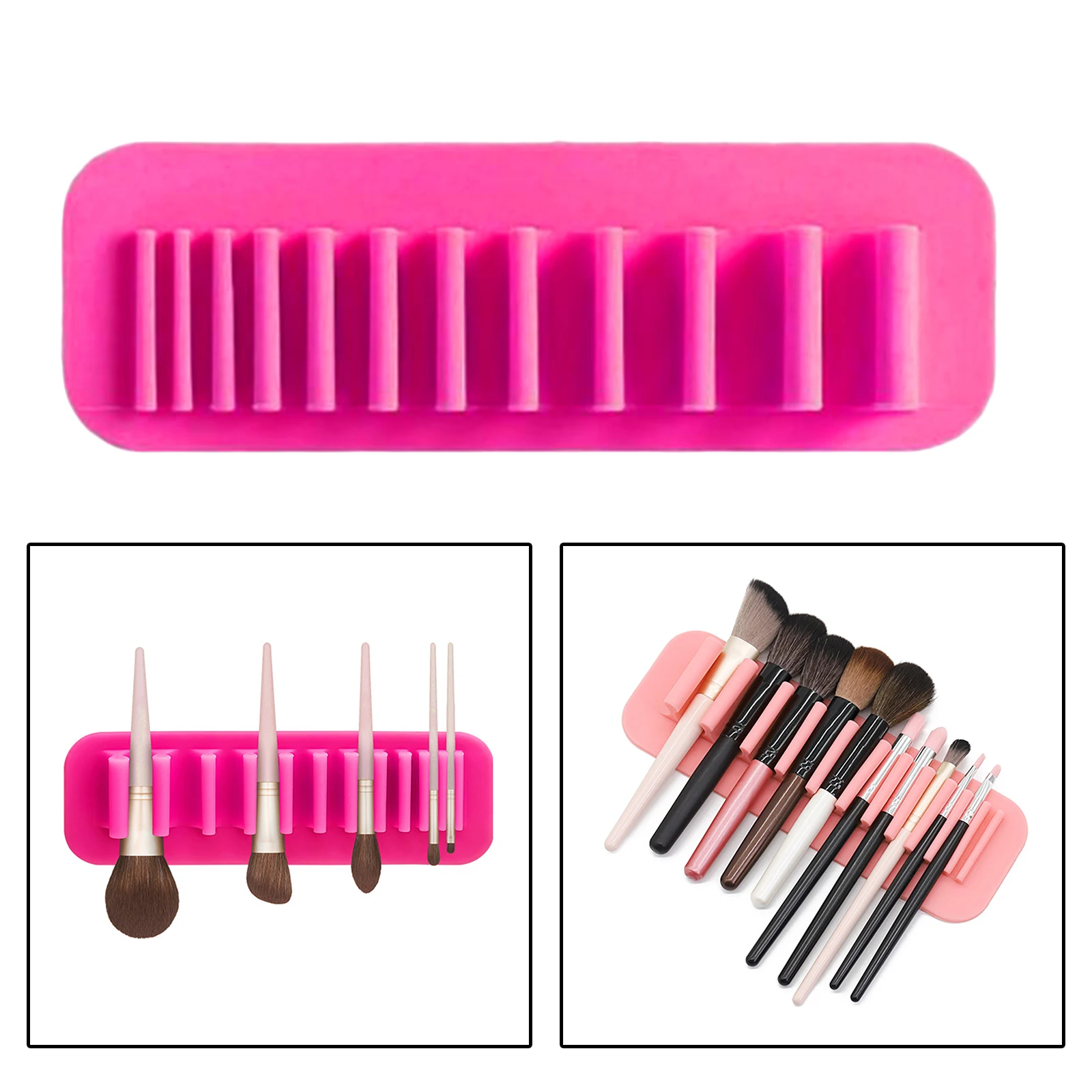 Silicone Wall Mount Nail Makeup Brush Holder Display Rack Shelf Stand Hanger Case Space Saving Beauty Cosmetic Tools