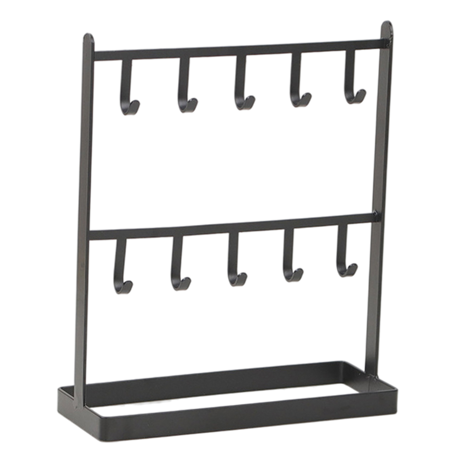 Jewelry Stand Metal Necklace Organizer Display, Bracelet Earrings Holder Free Standing Tabletop Countertop with Hooks Rack Gift