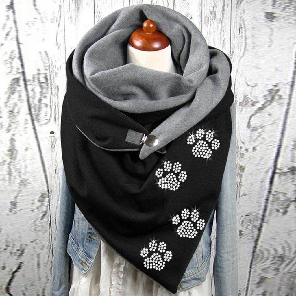 Scarves Retro Style Neckerchief Scarf Triangle Casual Shawl Blanket Warm Printing for Winter