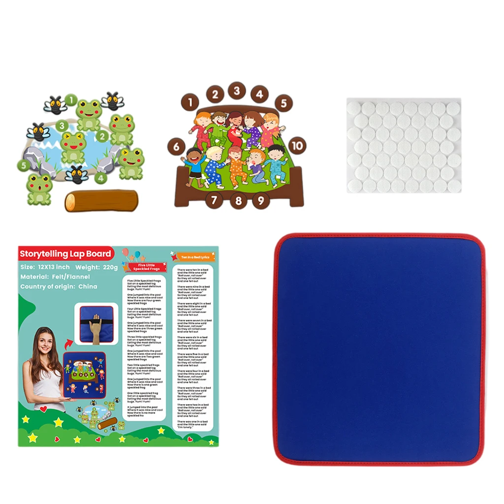 Kids Felt Story Board Kits Kindergarten Children Montessori Educational Flannel Storyboard with Frogs Toy Classroom Accessories
