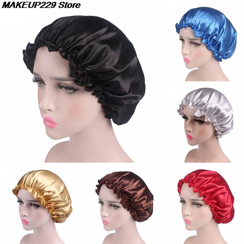 Best of 1X Hair Satin Bonnet For Sleeping Shower Cap Silk Bonnet Bonnet Femme Head Cover Flower Elastic Band Women Night Sleep Cap Reviews & Tips