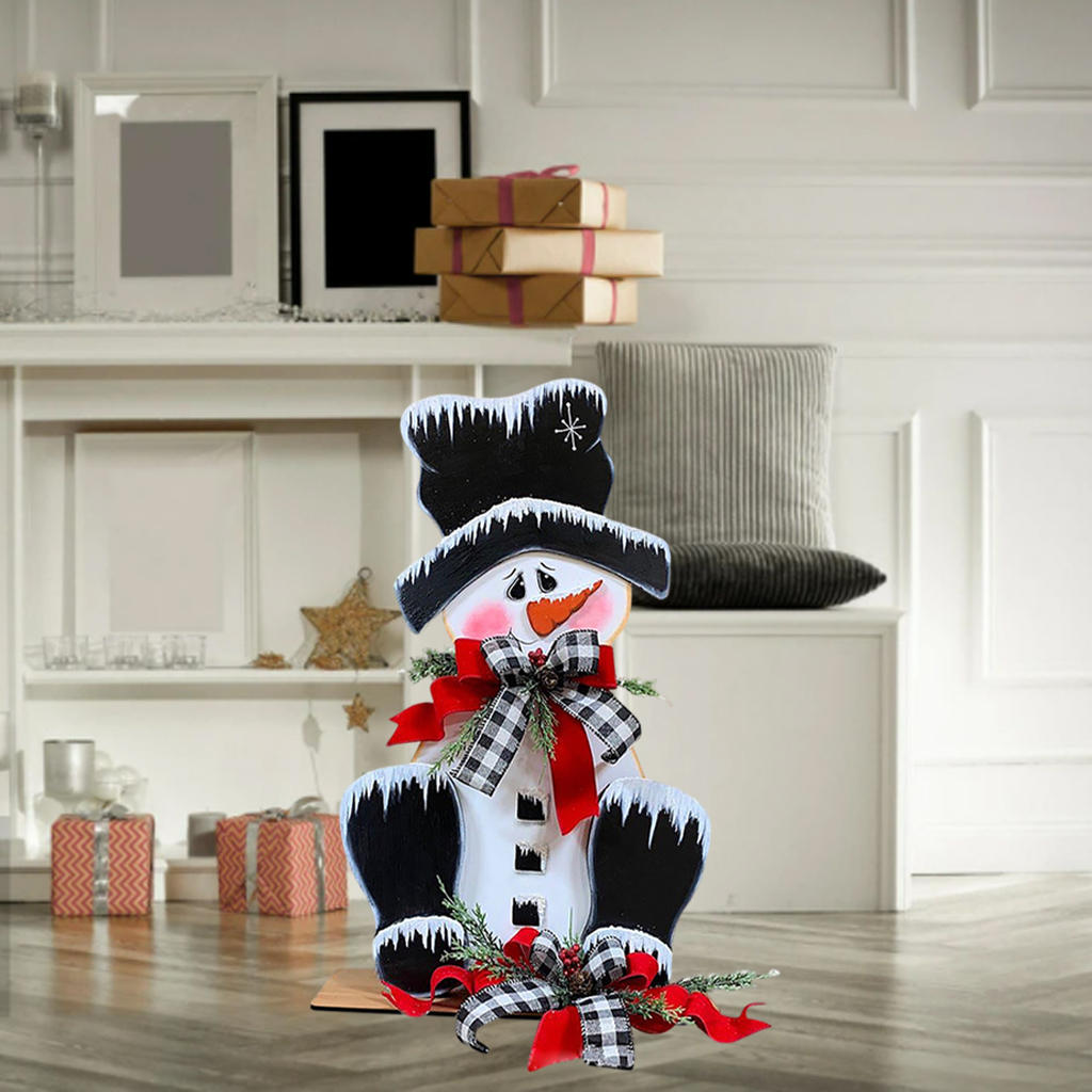 Santa Claus Figurines Collectible Figurine Christmas Snowman Ornament for Navidad Fireplace