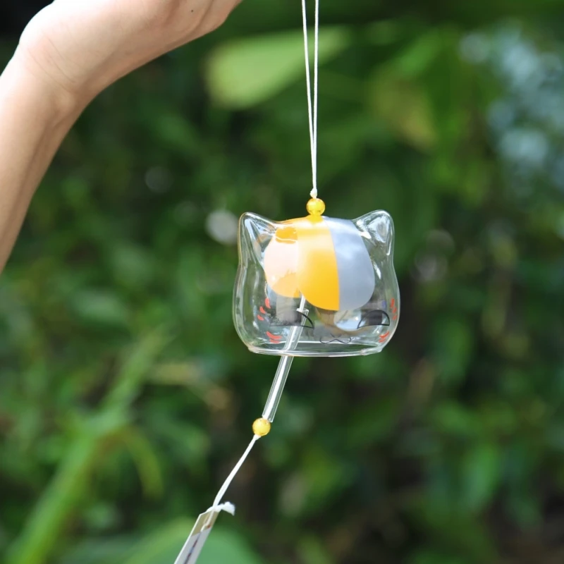 Japanese Glass Furin Wind Chime Mobile Bell Hanging Ornament Decor Garden Deck☆