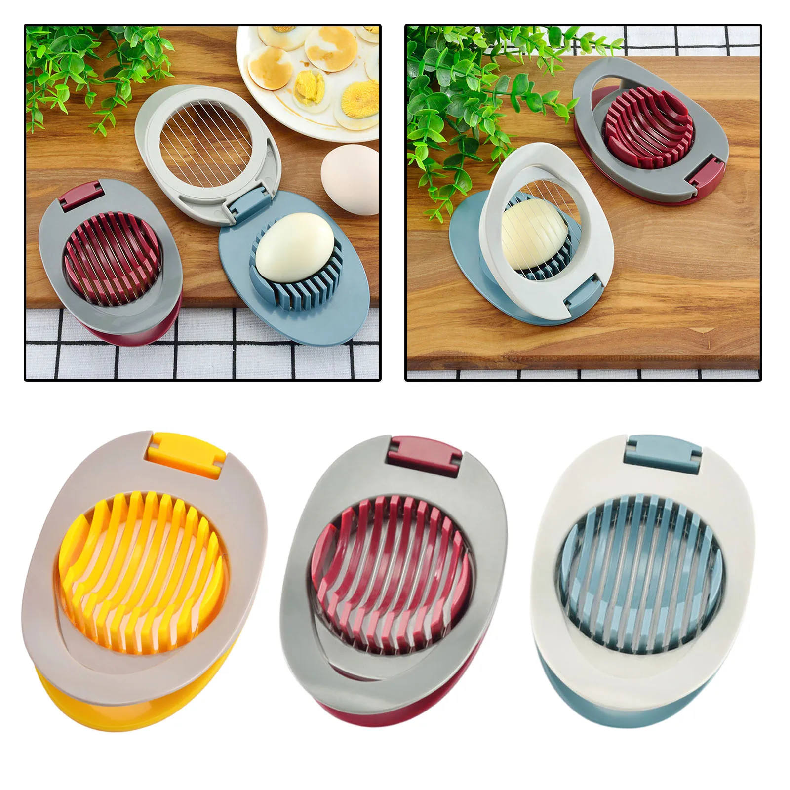 Egg Slicer for Boiled Eggs Strawberry Cutter Stainless Steel Wire Tomato Cutter Cutting Wires Kitchen Helper
