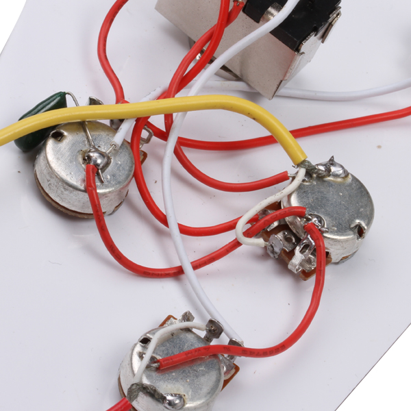 White 3 Ply Loaded Prewired Pickguard for   Guitar