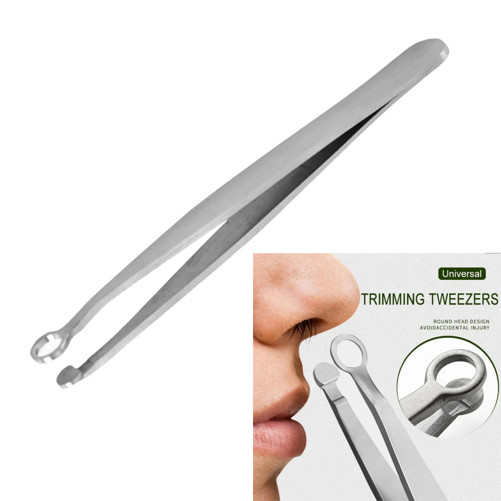 Universal Nose Hair Trimming Tweezers Safe Face Hair Shaving Trimmer Round Tip Design Eyebrow Grooming Nose Hair Removal Trimmer