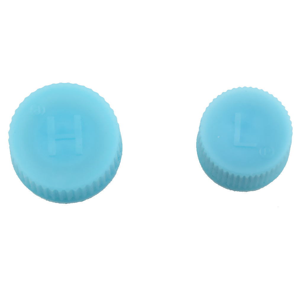 2 Pack AC A/C Charging Port Service Caps R134a R12 Air Conditioning Valve Cap 15mm Low Side & 18mm Hi Side Blue