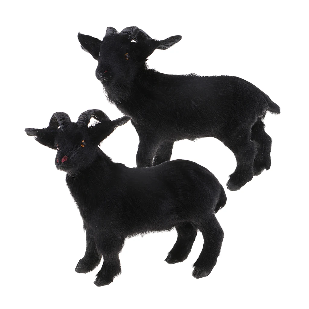 Simulación cabra oveja figuras animal peluche weihnachtsdekor negros 21cm 
