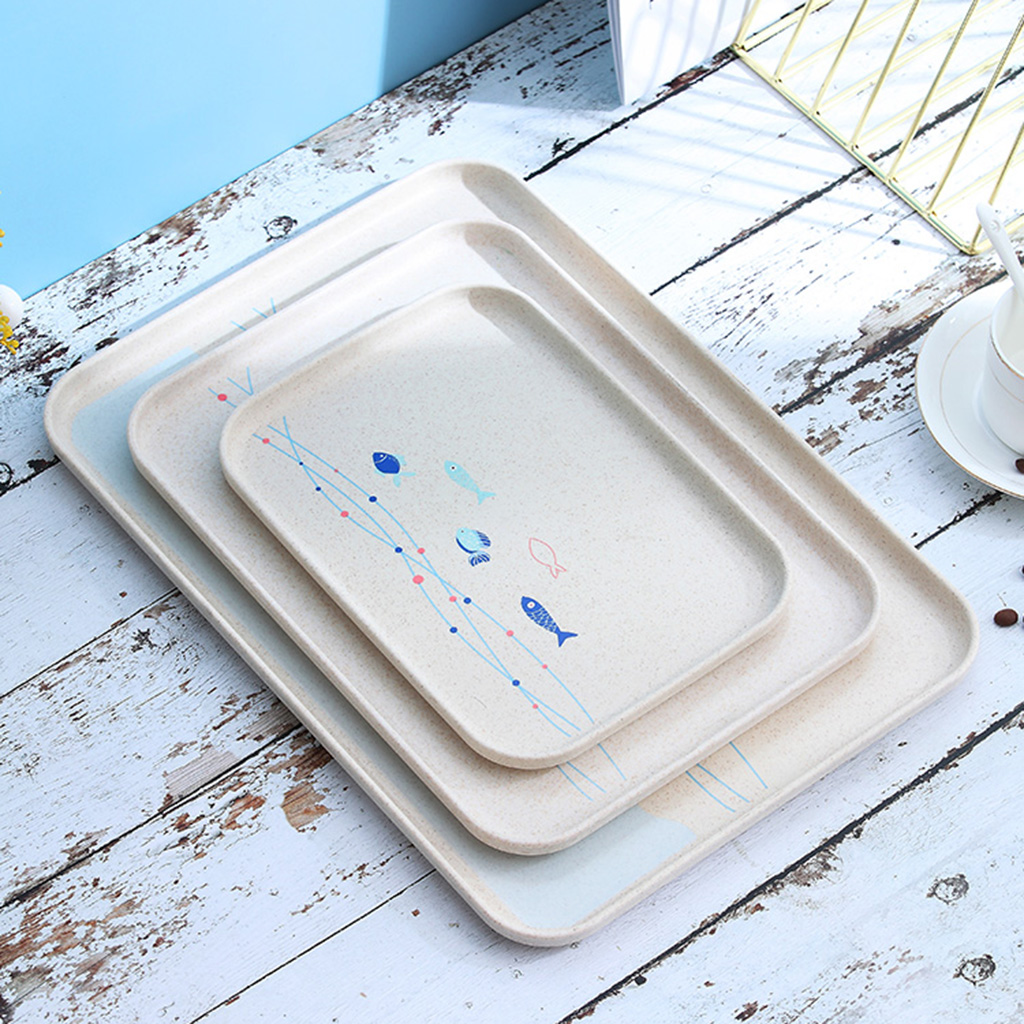 1 Piece Hotel Serving Trays Rectangle Melamine Plastic Tableware White