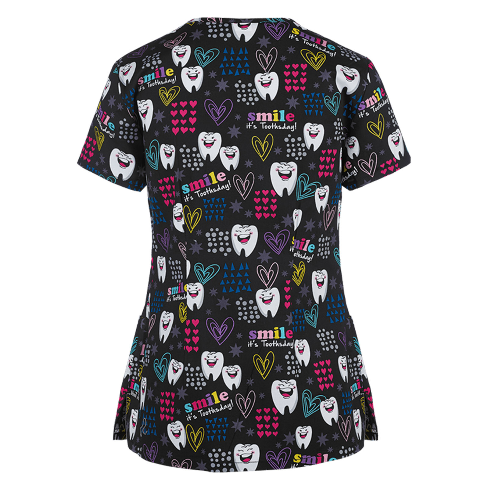 Teeth Print Scrub Tops Women Dentist Working Uniform Nurse Scrub Uniformes Medicos Para Mujer Tooth Hospital Workwear A50