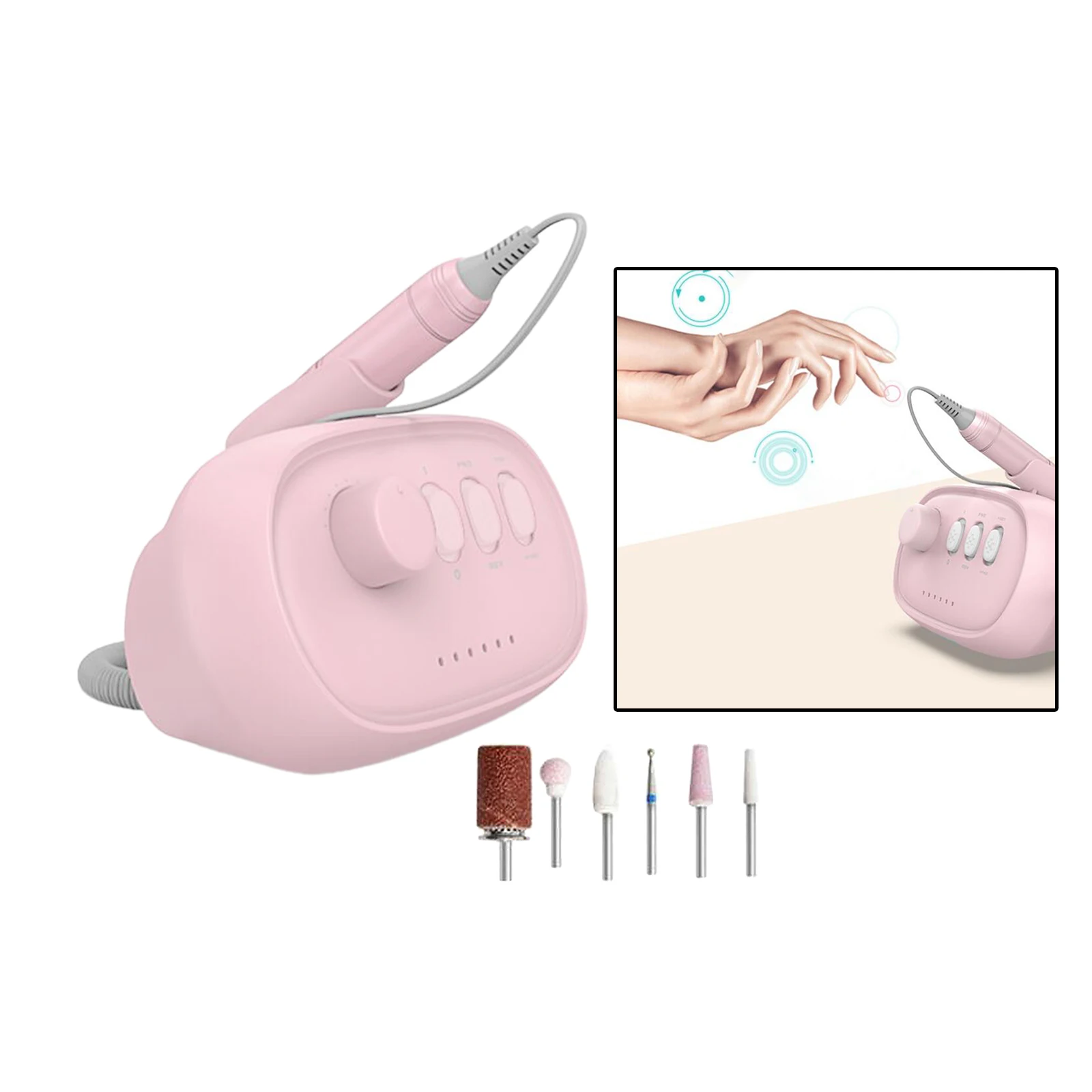 Professional Nail Drill File Machine Portable Manicure Pedicure Tool Kit Electric Nail Drill Machine Electric Nail Pedicure File