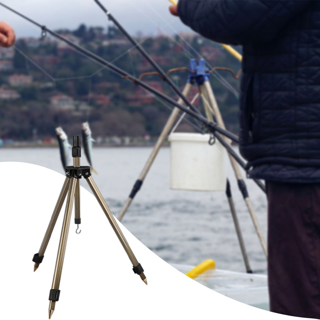 Fishing Rod Stand Foldable Ground Holder Tripod Stand Telescopic Rack for Shore Sea Fish