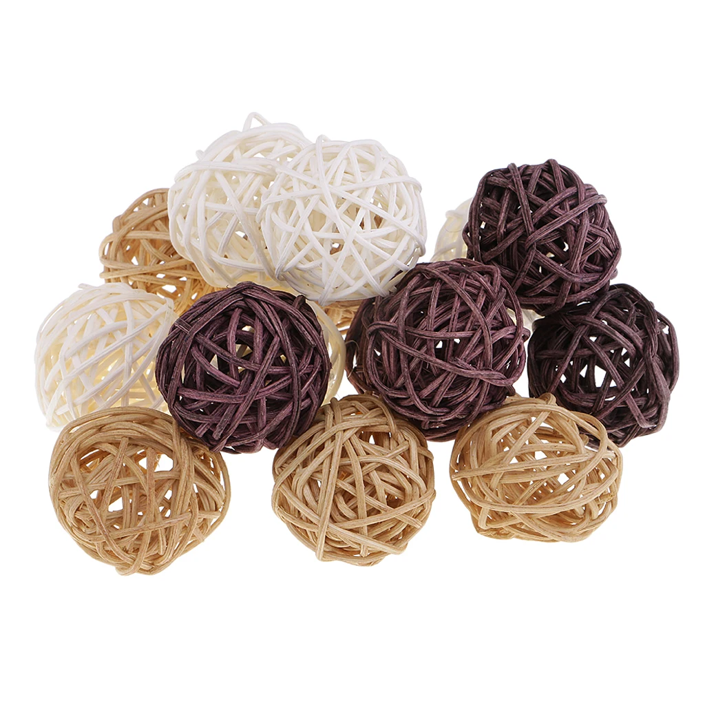 1 Pack Rattan Wicker Balls Christmas Wedding Party Table Rustic Decoration Craft