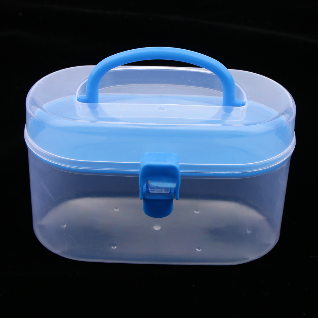 Clear Storage Box Plastic Container Double Layers With Handle Lockable Cap