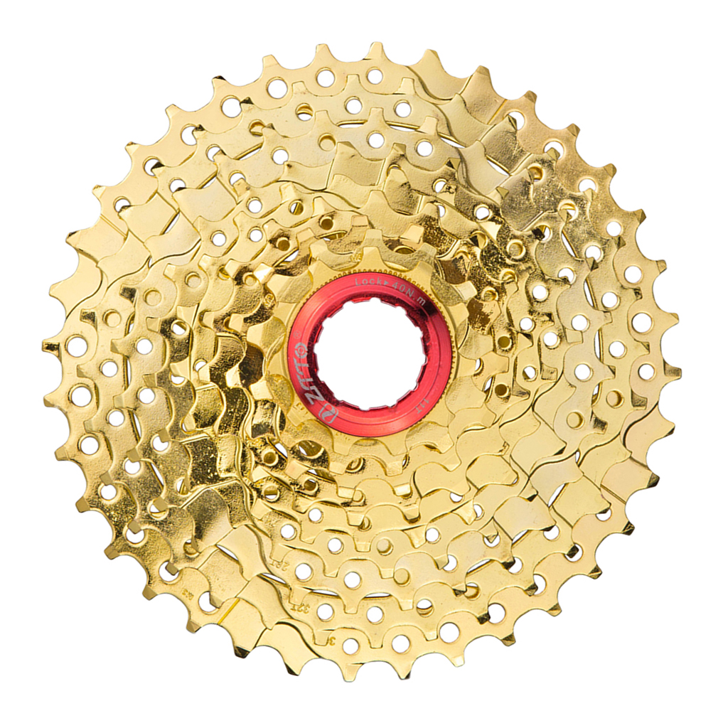 MTB Mountain Bike Cassette Freewheel (9 Speed, 11-36T) - Gold - Solid Construction