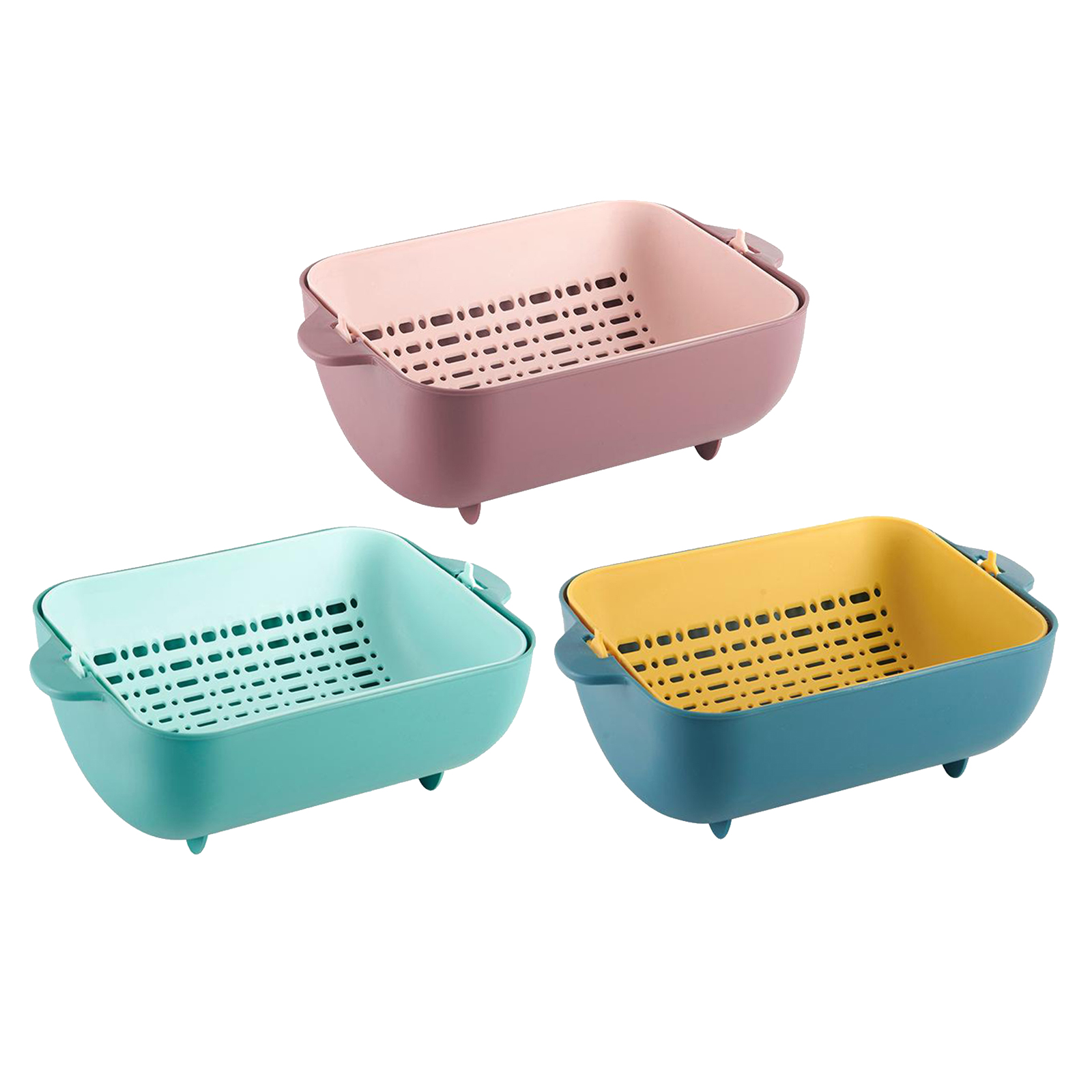 2-in-1 Multifunction Colander/Strainer Bowl Set Separation Rotatable Washing
