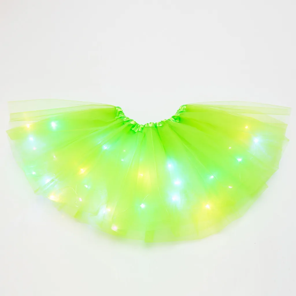 crop top with skirt Led Light Up Tutu Skirt Women 3 Layer Dance Skirt Neon Colorful Luminous Party Dance Festival Cosplay Costume Stage Wear #P2 black tennis skirt
