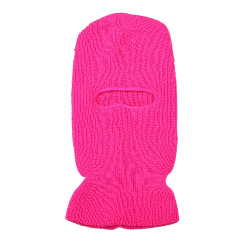Multi Color Knitted Hat Solid Color 1 Hole Knitted Full Face Cover Balaclava Thermal Kid Adult for Halloween Gatherings DXAA