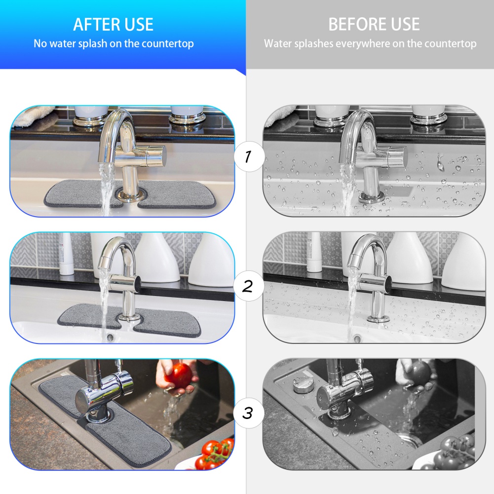 Tapis De Robinet Pour évier De Cuisine – Protection Contre Les éclaboussures D'évier De Cuisine | Tapis De Plateau Collecteur D'égouttement De Poignée De Robinet En Silicone | Tapis De Robinet Anti-éc