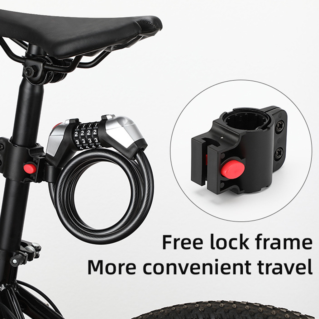 Bicycle Cable Lock Bike Security Anti-Theft Combination MTB Road Accessories 4 Digit Resettable Combination Code Lock
