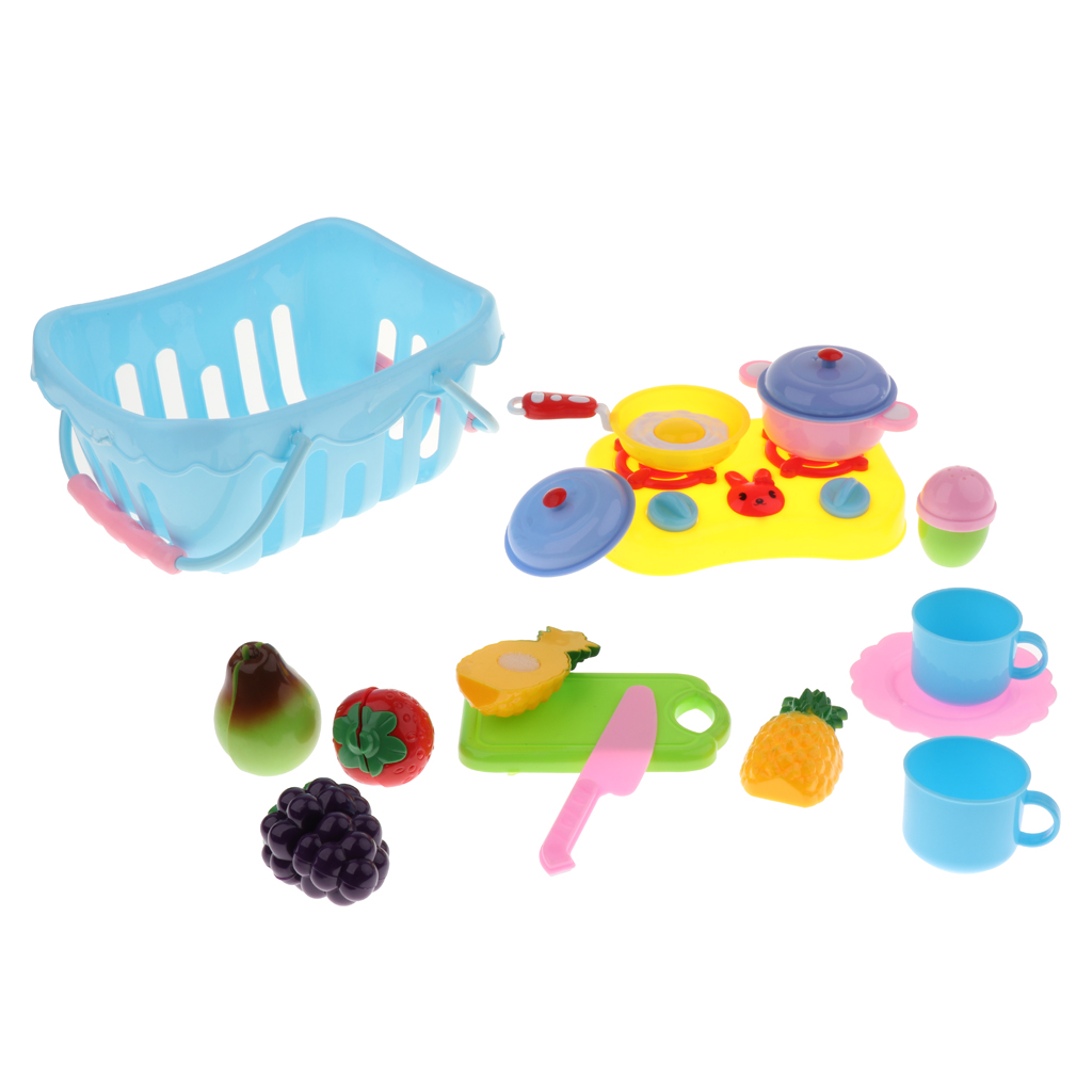 Kitchen Toys Fun Cutting Fruits Pretend Food Playset for Kids Boys and Girls