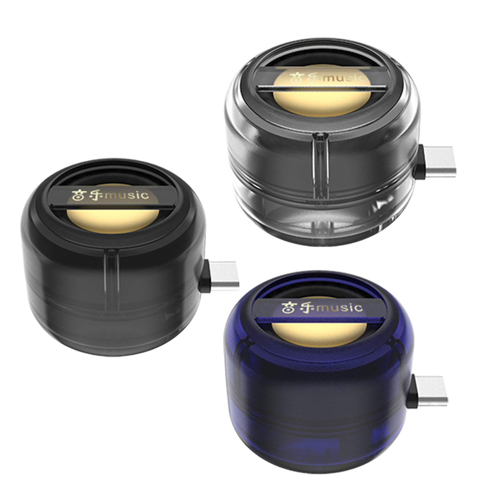 Type-C Mini Phone Speaker Portable Plug in Rechargeable Plug and Play w/ Clear Bass Speaker for Smartphone Compact