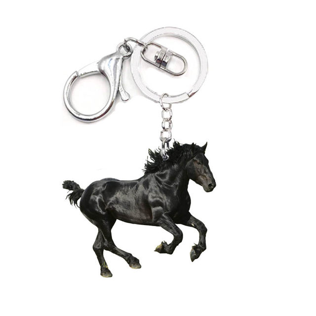 Portachiavi cavallo bianco Charms portachiavi carino per accessori uomo  Llaveros portachiavi per donna 2D amici regalo portachiavi auto