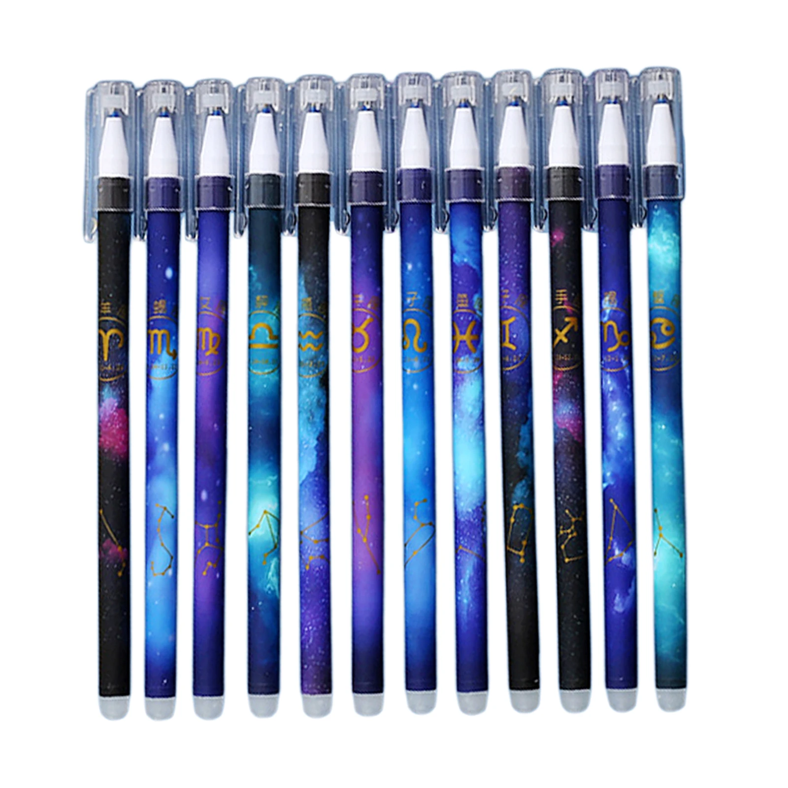 12 Pack Constellation Erasable Gel Ink Pens, 5mm Fine Point Writing Pens for